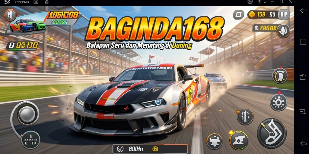 Screenshot BAGINDA168 menampilkan aksi balapan yang seru.