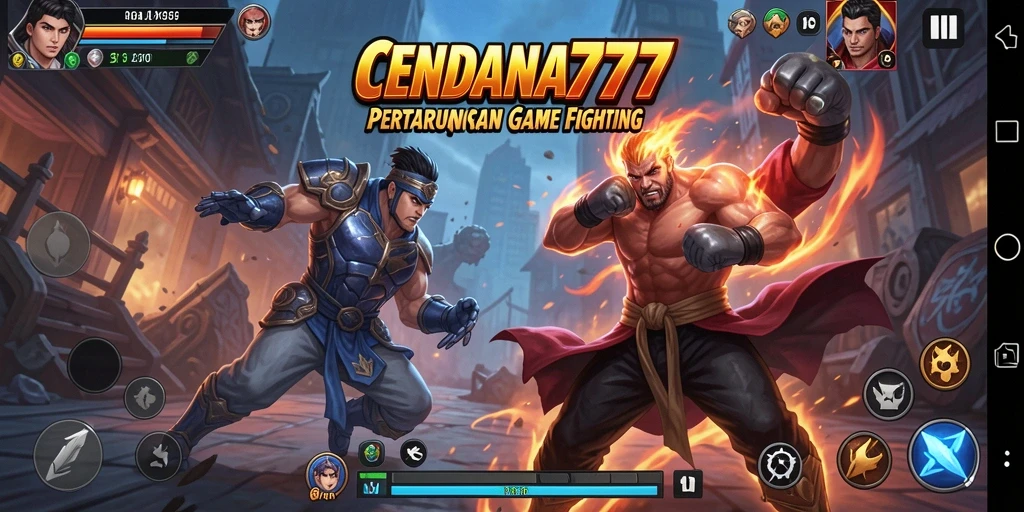 Screenshot utama CENDANA777 menampilkan aksi pertarungan yang menegangkan.