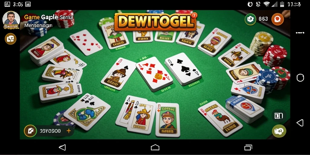 Screenshot gameplay DEWITOGEL menampilkan aksi seru permainan Gaple.