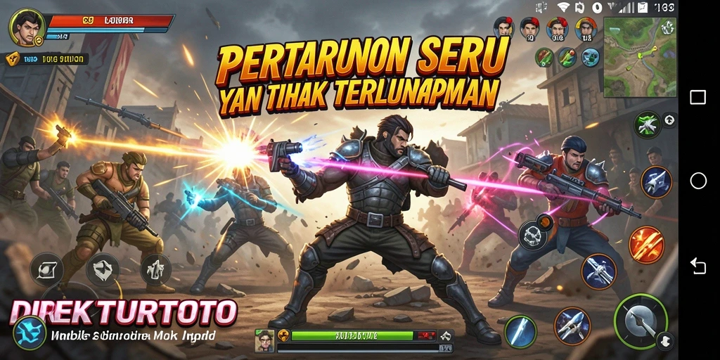 Tampilan aksi penuh selama pertarungan di DIREKTURTOTO.