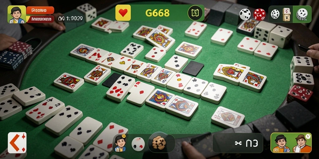 Screenshot G668 menampilkan aksi seru permainan Domino.