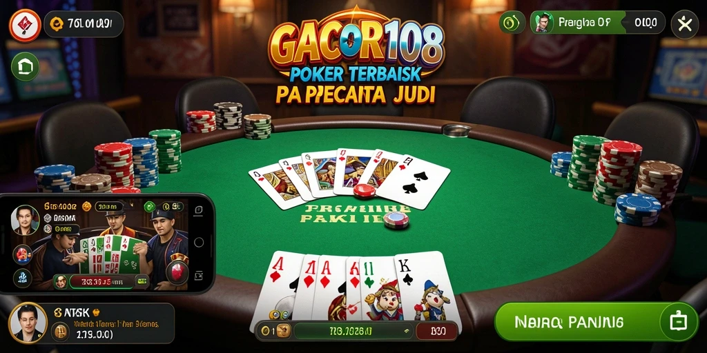 Tampilan gameplay poker yang mengasyikkan di GACOR108.