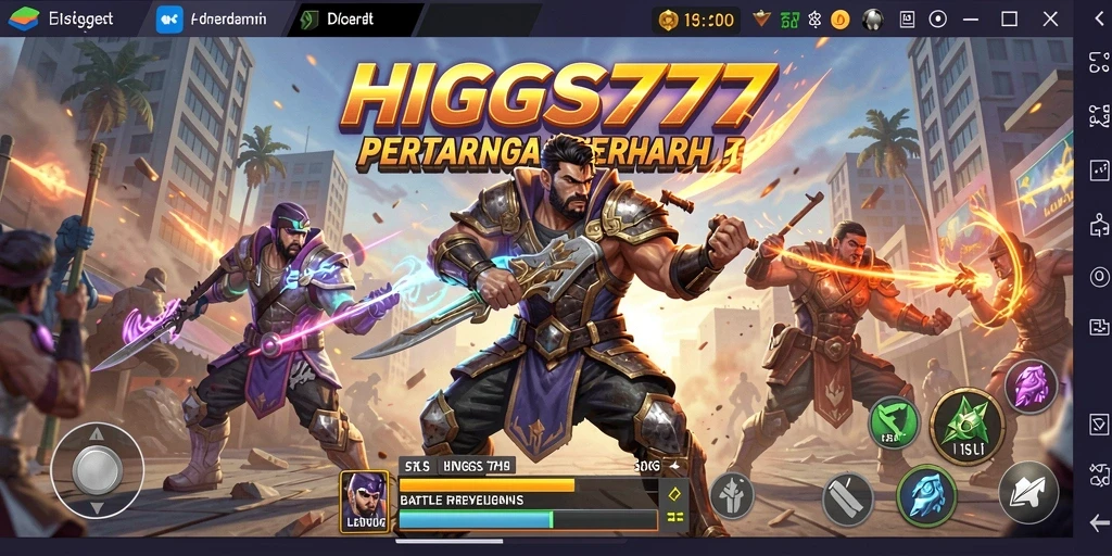 Gameplay seru HIGGS777 dengan aksi Battle Royale yang intens.