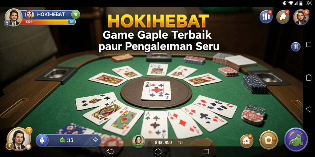 Screenshot gameplay HOKIHEBAT yang menunjukkan serunya bermain Gaple.