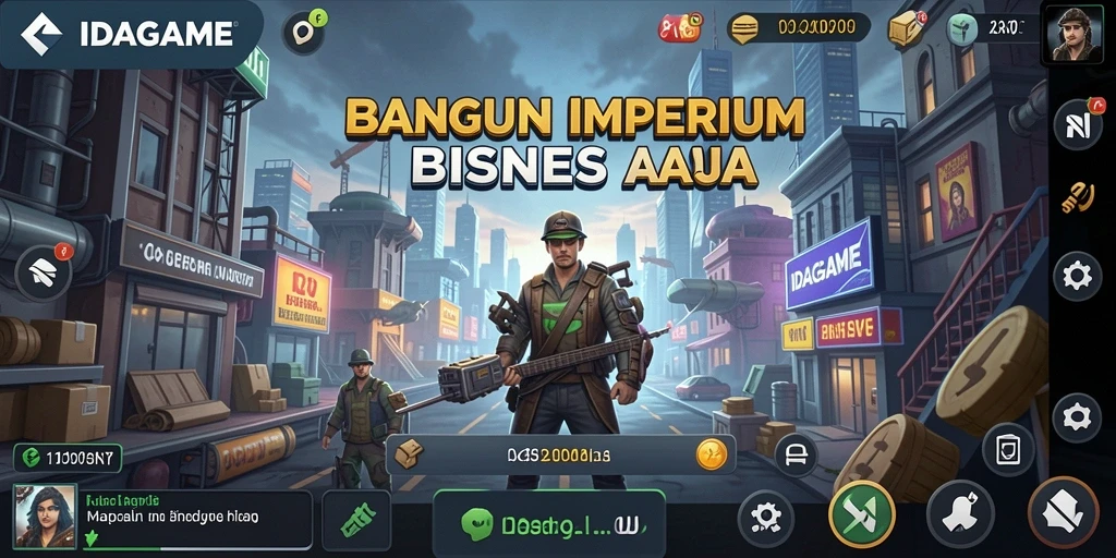 Tangkapan layar gameplay IDAGAME menampilkan strategi bisnis yang menarik.