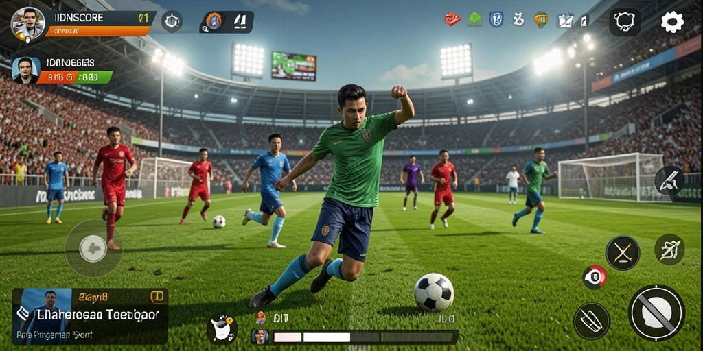 Tangkapan layar IDNSCORE menampilkan gameplay seru dan interaksi sport.