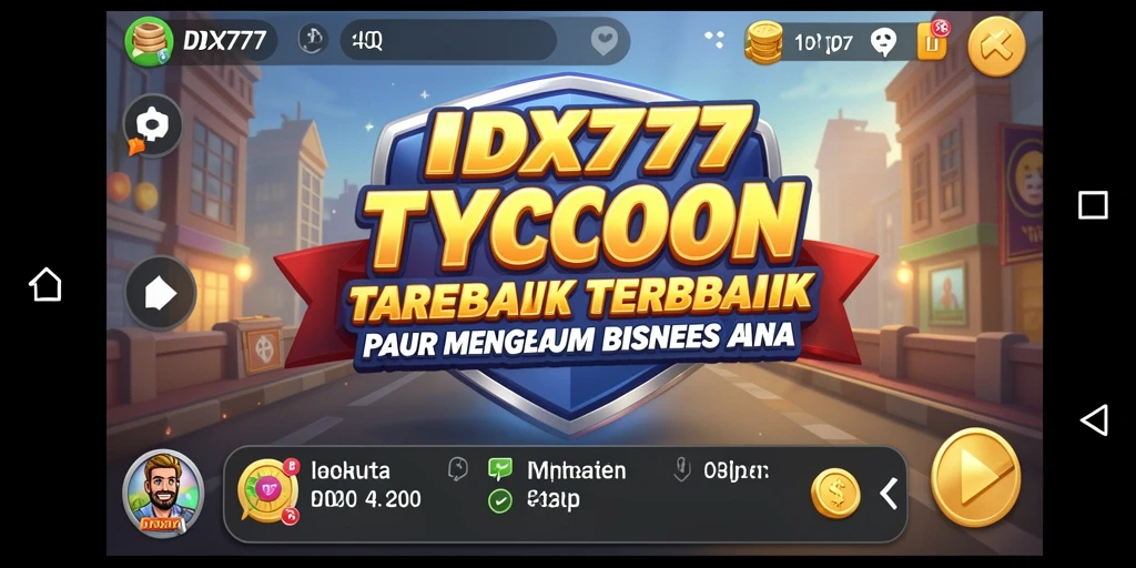 Screenshot IDX777 menampilkan gameplay seru dalam mengelola bisnis Tycoon.