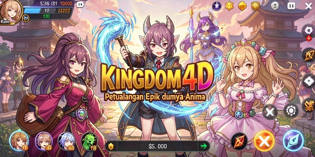 Tangkapan layar KINGDOM4D menampilkan aksi seru dalam dunia Anime.