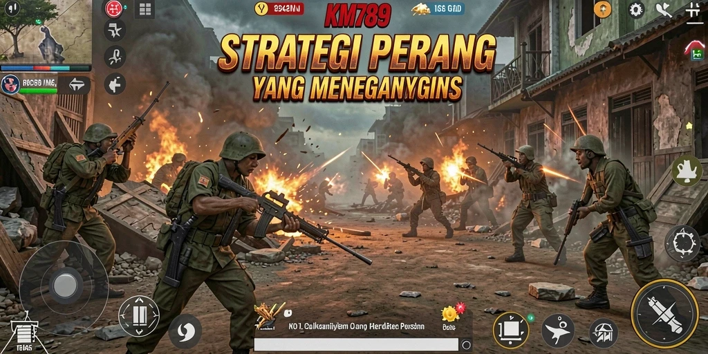 Gameplay KM789 yang menarik dengan strategi pertempuran yang mendebarkan.