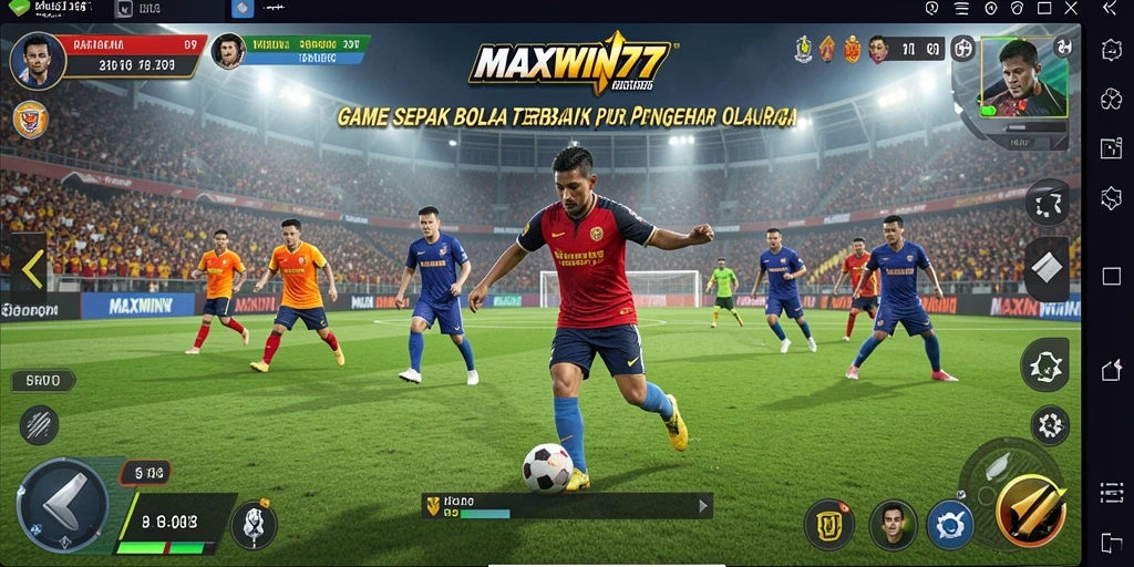 Tampilan gameplay menarik dari MAXWIN77 yang menghadirkan aksi sepak bola