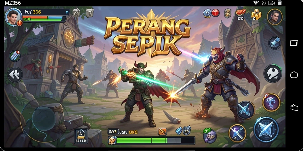 Screenshot gameplay MZ356 menampilkan pertempuran strategis yang intens.