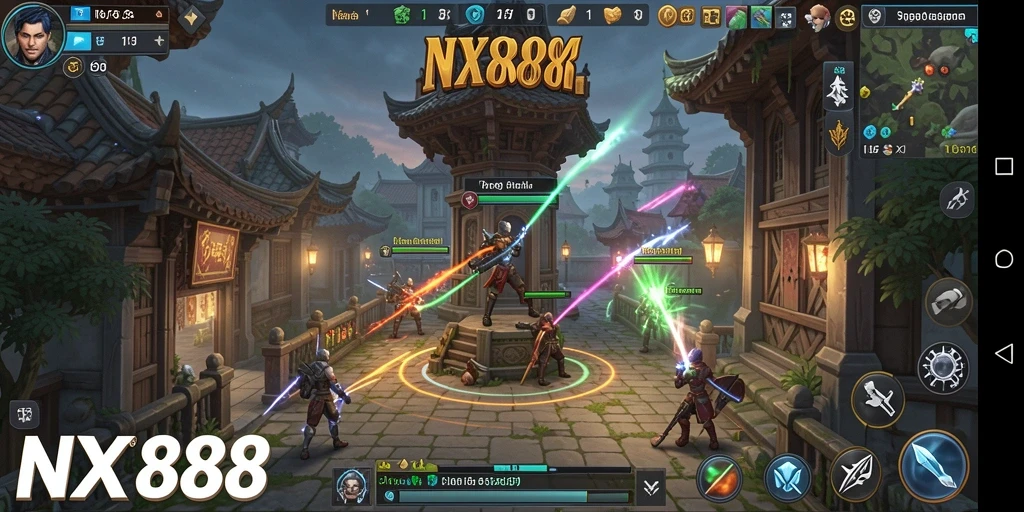 Tampilan screenshot dari gameplay menara pertahanan yang epik.