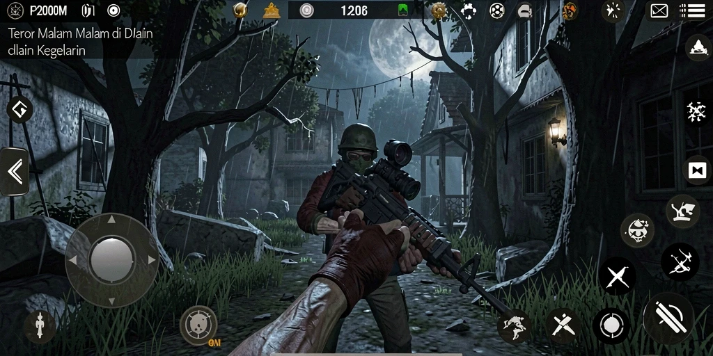 Screenshot menampilkan momen mencekam dalam gameplay P200M.