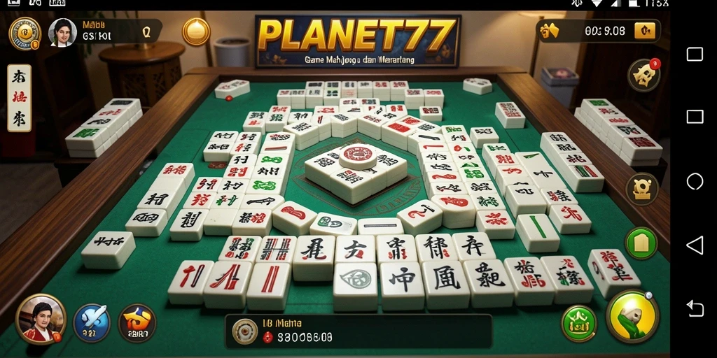 Screenshot permainan PLANET77 menampilkan ubin Mahjong yang menarik dan gameplay yang mendebarkan.