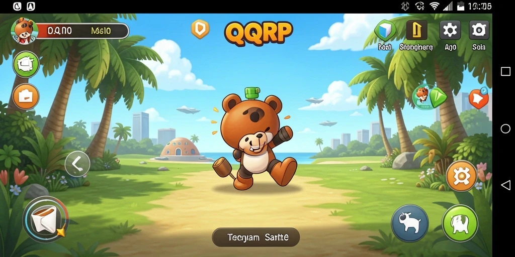 Screenshot gameplay QQRP yang menampilkan karakter dalam aksi santai.