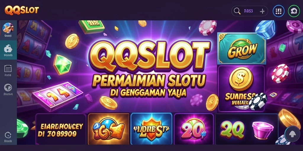 Screenshot gameplay QQSLOT yang menampilkan mesin slot yang berwarna-warni.