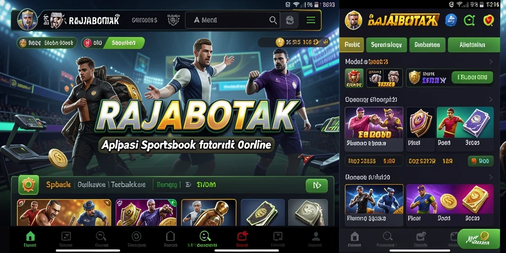 Screenshot utama RAJABOTAK yang menampilkan antarmuka taruhan olahraga.