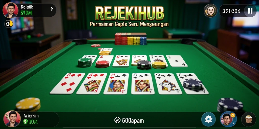 Screenshot menampilkan gameplay seru REJEKIHUB dalam permainan Gaple.
