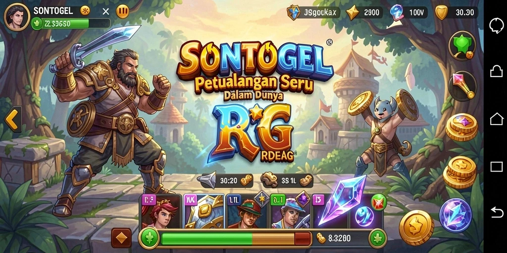 Screenshot SONTOGEL yang menunjukkan pertarungan epik dalam permainan RPG.