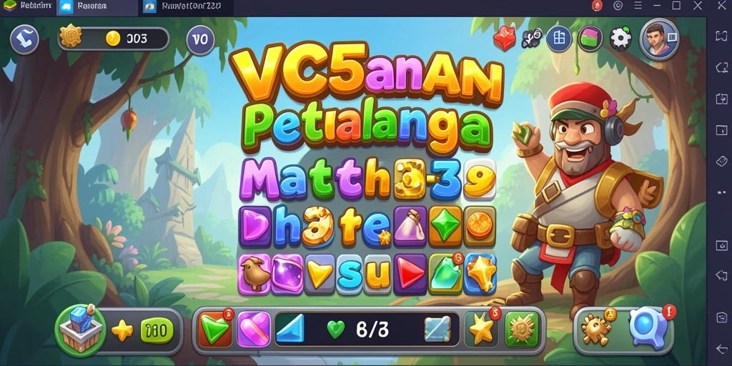 Tangkapan layar game VC55 menampilkan aksi match-3 yang memikat.