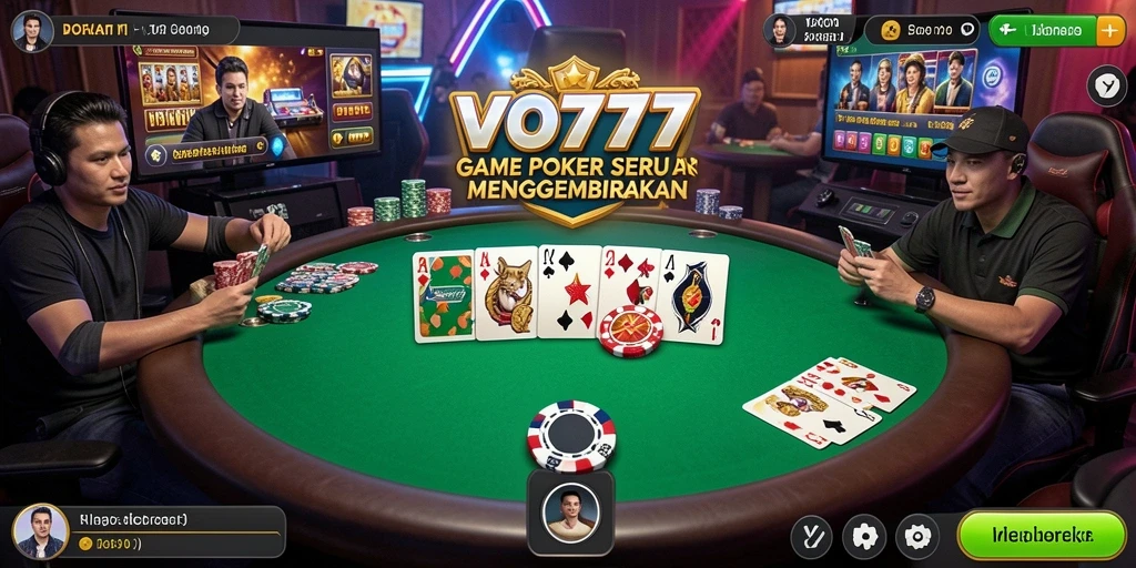 Tampilan seru dari gameplay poker di VO777 yang menegangkan.