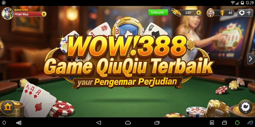 Tampilan gameplay seru dalam permainan QiuQiu WOW388.